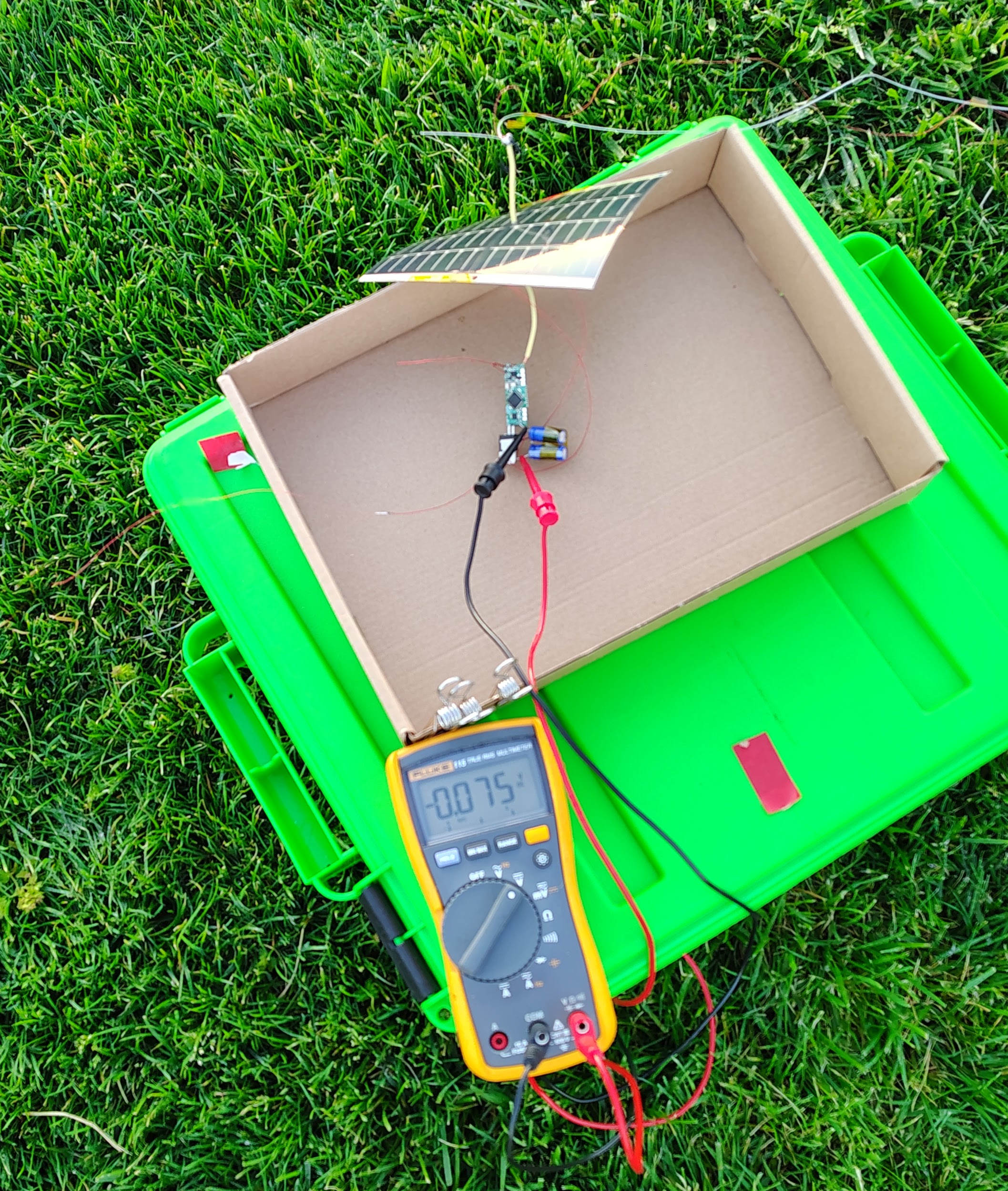 Payload at launch site, monitoring voltage and waiting for sun rise